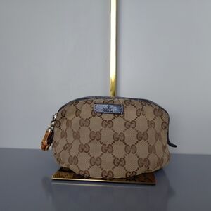 Gucci Beige and Brown Cosmetic Case